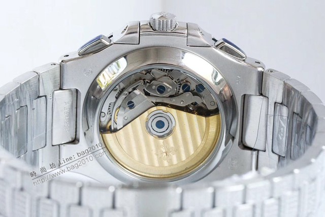 百達翡麗鸚鵡螺不銹鋼錶帶水沙紋拉絲經典複刻專櫃男士腕表 鸚鵡螺真計時腕表  gjs1986